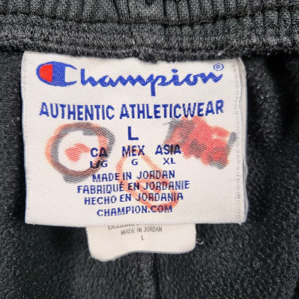 Champion Mens Black Track Training Pants P9446 Ankle Zips Size Large L Excellent